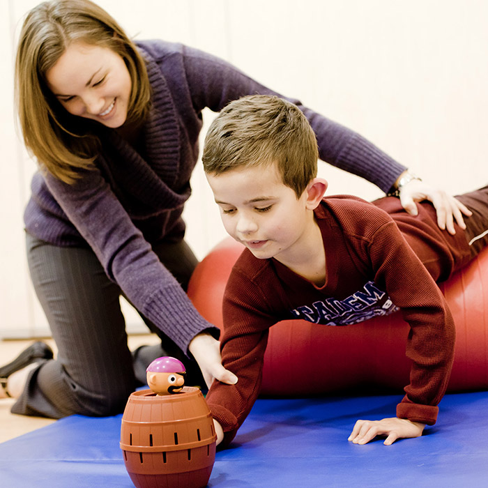 A child in physical theropy.